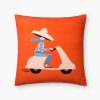 Home RIFLE PAPER Co. Figurative | Scooter Embroidered Pillow|Scooter Embroidered Pillow-Red