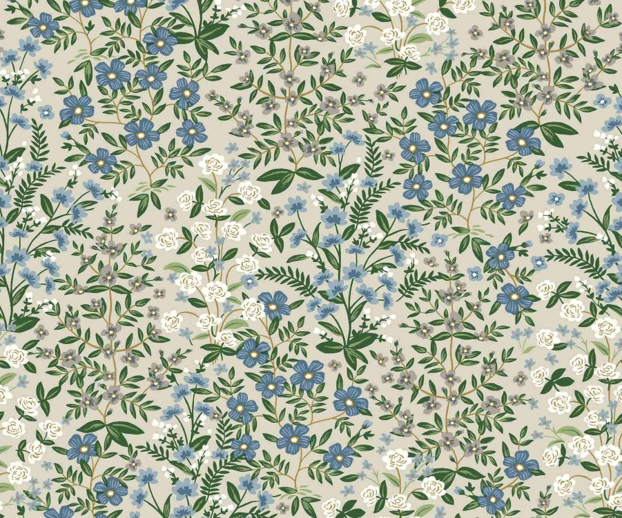 Home RIFLE PAPER Co. Traditional | Wildwood Garden Wallpaper|Wildwood Garden Linen Wallpaper Double Roll