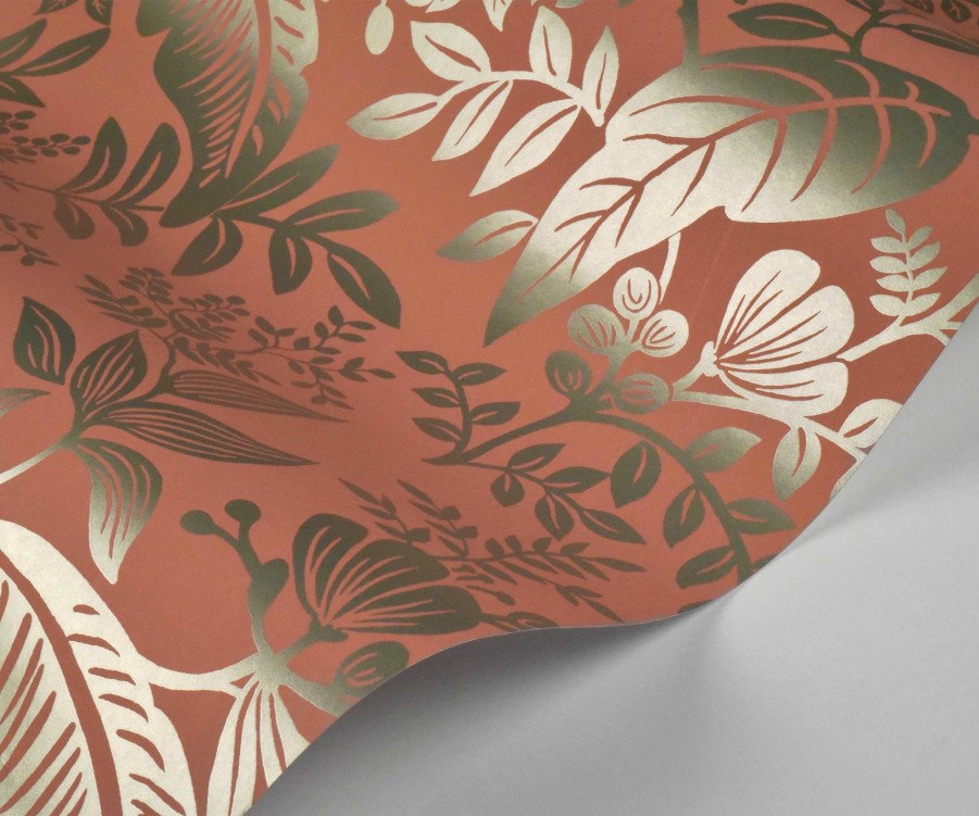 Home RIFLE PAPER Co. Samples | Canopy Wallpaper Sample|Canopy Gold & White Wallpaper Sample