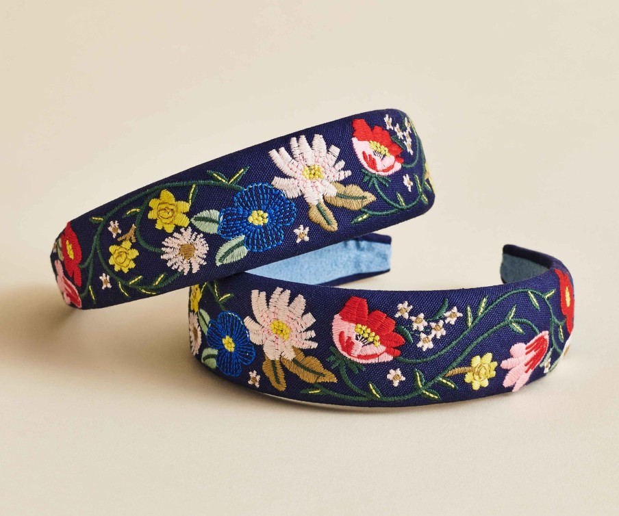 Accessories & Apparel RIFLE PAPER Co. Headbands | Padded Headband| Embroidered Padded Headband