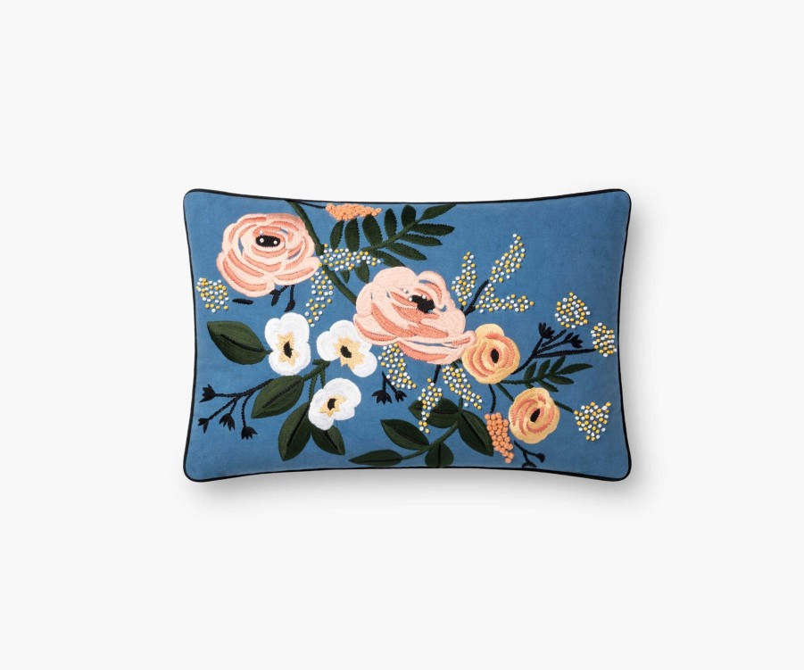 Home RIFLE PAPER Co. Floral | Floral Embroidered Pillow|Floral Embroidered Pillow-Violet