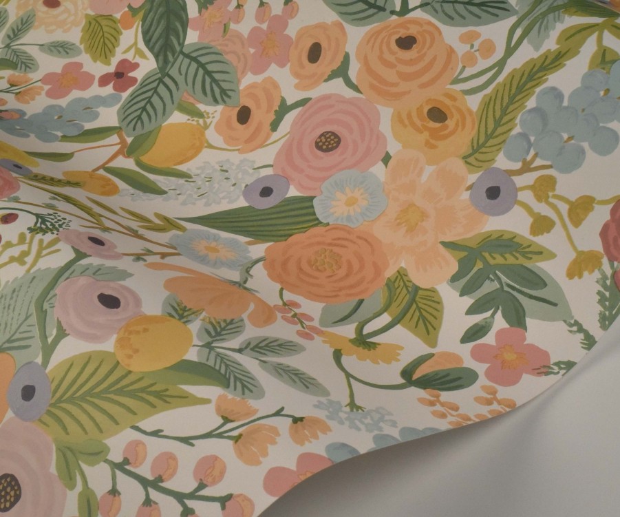 Home RIFLE PAPER Co. Samples | Garden Party Wallpaper Sample|Garden Party Linen Multi Wallpaper Sample