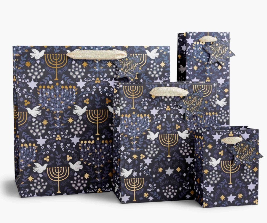 Cards & Occasions RIFLE PAPER Co. Gift Bags | Laurel Menorah Gift Bag|Laurel Menorah Small Gift Bag