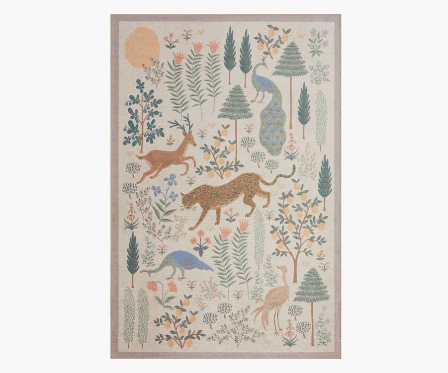 Home RIFLE PAPER Co. Statement | Menagerie Les Fauves Cream Power-Loomed Rug|Menagerie Les Fauves Cream Power-Loomed Rug