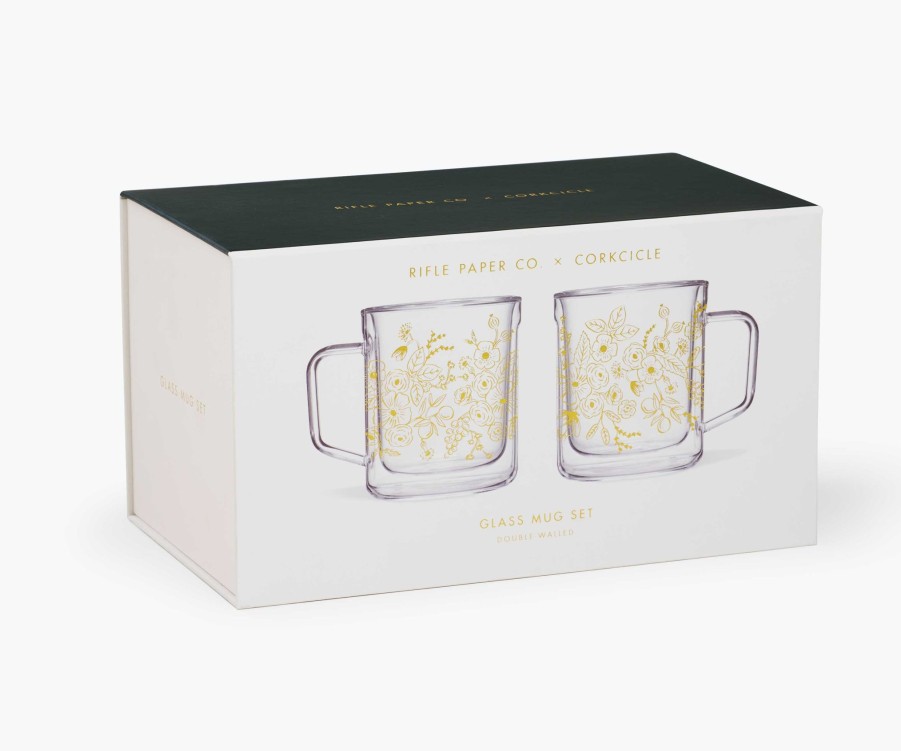 Home RIFLE PAPER Co. Mugs | Glass Mug Set| Glass Mug Set Colette