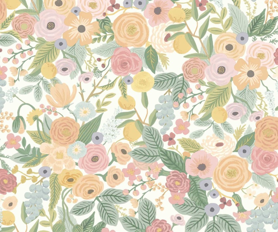 Home RIFLE PAPER Co. Traditional | Garden Party Wallpaper|Garden Party Burgundy Multi Wallpaper Double Roll