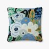 Home RIFLE PAPER Co. Floral | Garden Party Hooked Pillow|Garden Party Indigo Hooked Pillow