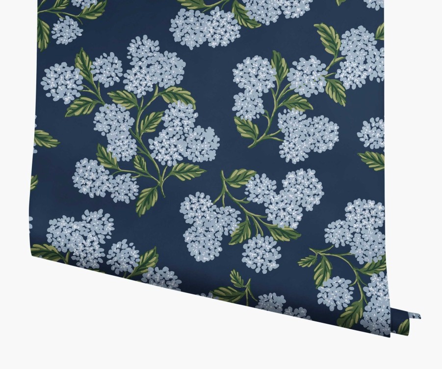 Home RIFLE PAPER Co. Traditional | Hydrangea Wallpaper|Hydrangea Linen Wallpaper Double Roll