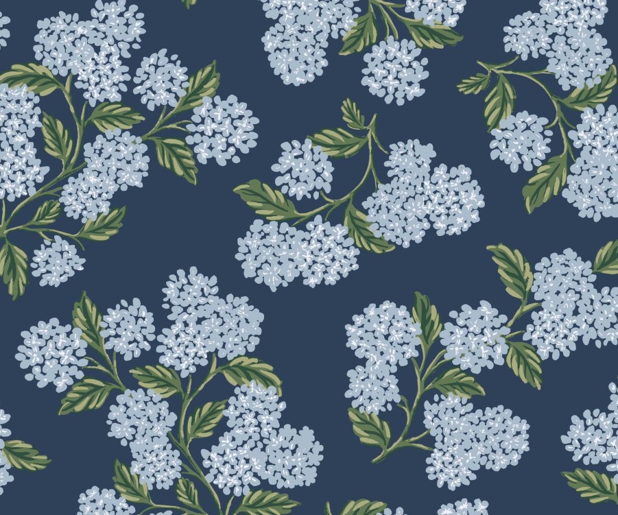 Home RIFLE PAPER Co. Traditional | Hydrangea Wallpaper|Hydrangea Linen Wallpaper Double Roll