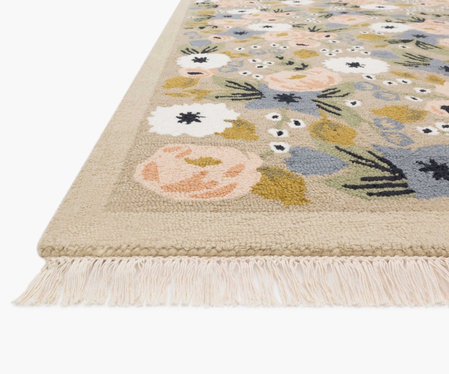 Home RIFLE PAPER Co. Statement | Colette Rosa Grey Wool-Hooked Rug|Colette Rosa Grey Wool-Hooked Rug