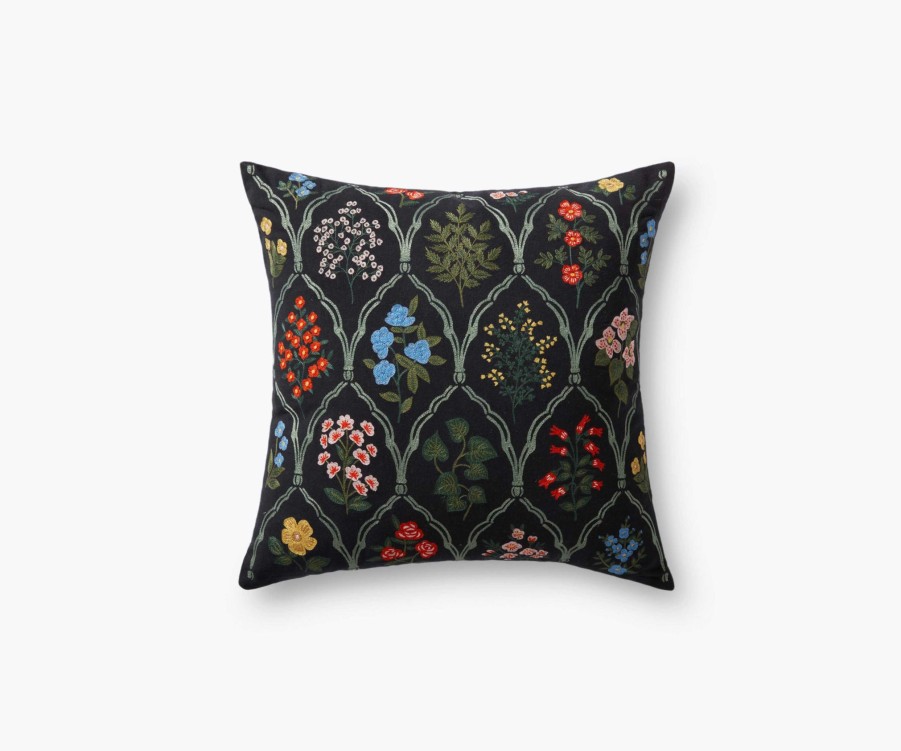 Home RIFLE PAPER Co. Floral | Hawthorne Embroidered Pillow|Hawthorne Embroidered Pillow-Cream