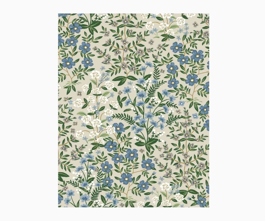 Home RIFLE PAPER Co. Samples | Wildwood Garden Wallpaper Sample|Wildwood Garden Navy Wallpaper Sample