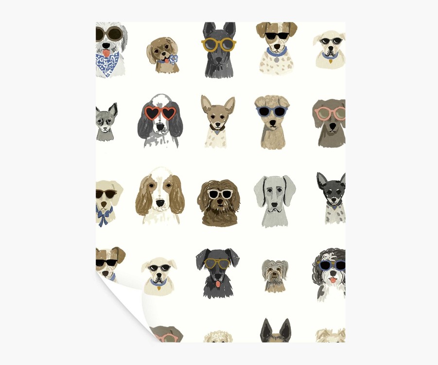 Home RIFLE PAPER Co. Peel & Stick | Dog Days Peel & Stick Wallpaper Sample|Dog Days Grey Peel & Stick Wallpaper Sample