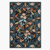 Home RIFLE PAPER Co. Statement | Les Fleurs Lourdes Black Wool-Hooked Rug|Les Fleurs Lourdes Black Wool-Hooked Rug