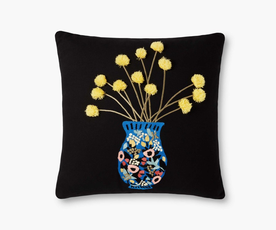 Home RIFLE PAPER Co. Floral | Vase Study No. 2 Embroidered Pillow|Vase Study No. 2 Embroidered Pillow-Yellow