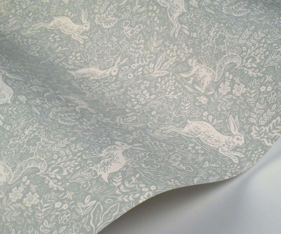 Home RIFLE PAPER Co. Samples | Fable Wallpaper Sample|Fable Emerald & Silver Wallpaper Sample