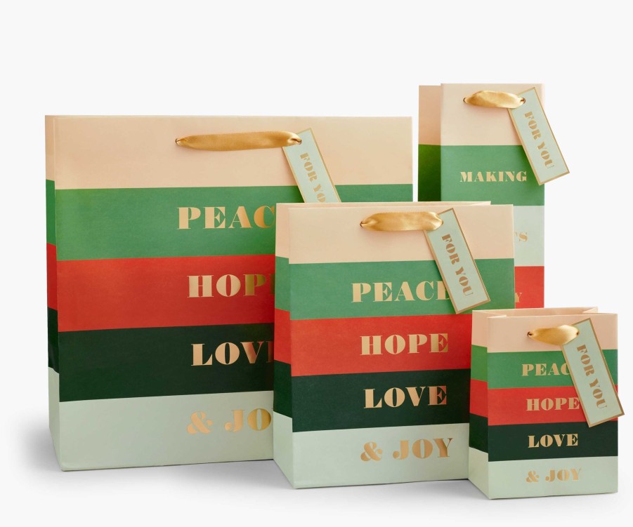 Cards & Occasions RIFLE PAPER Co. Gift Bags | Peace & Joy Gift Bag|Peace & Joy Large Gift Bag