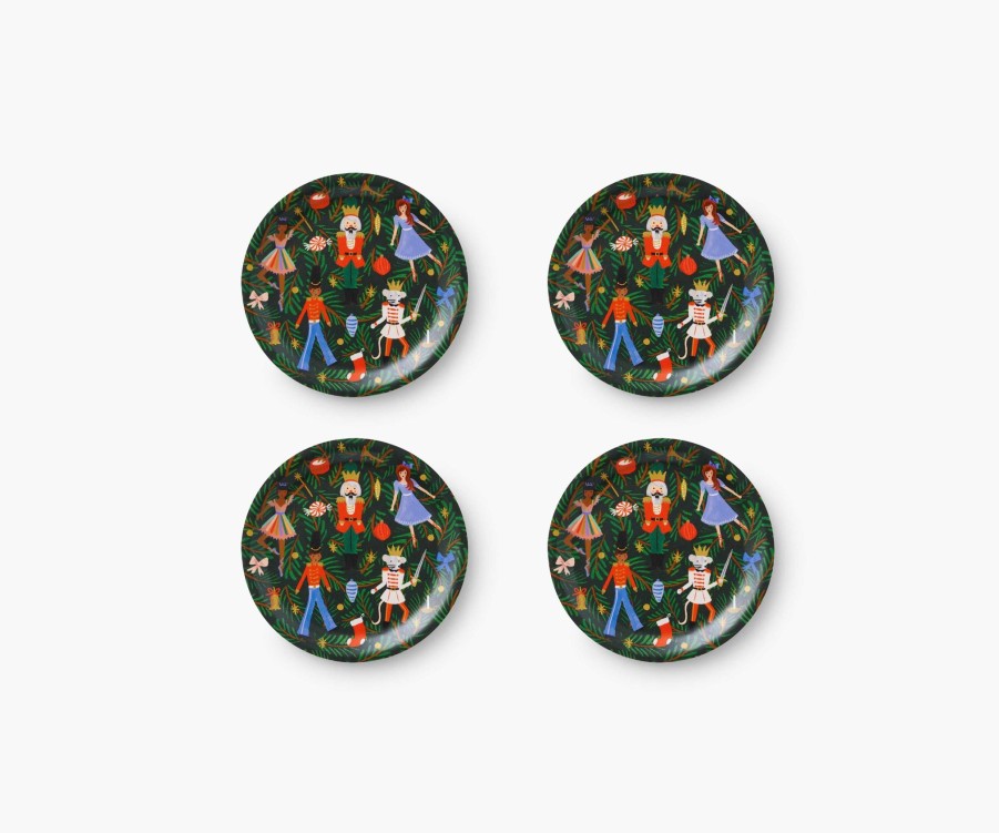 Home RIFLE PAPER Co. Serving Trays | Holiday Coaster Set| Coaster Set Nutcracker