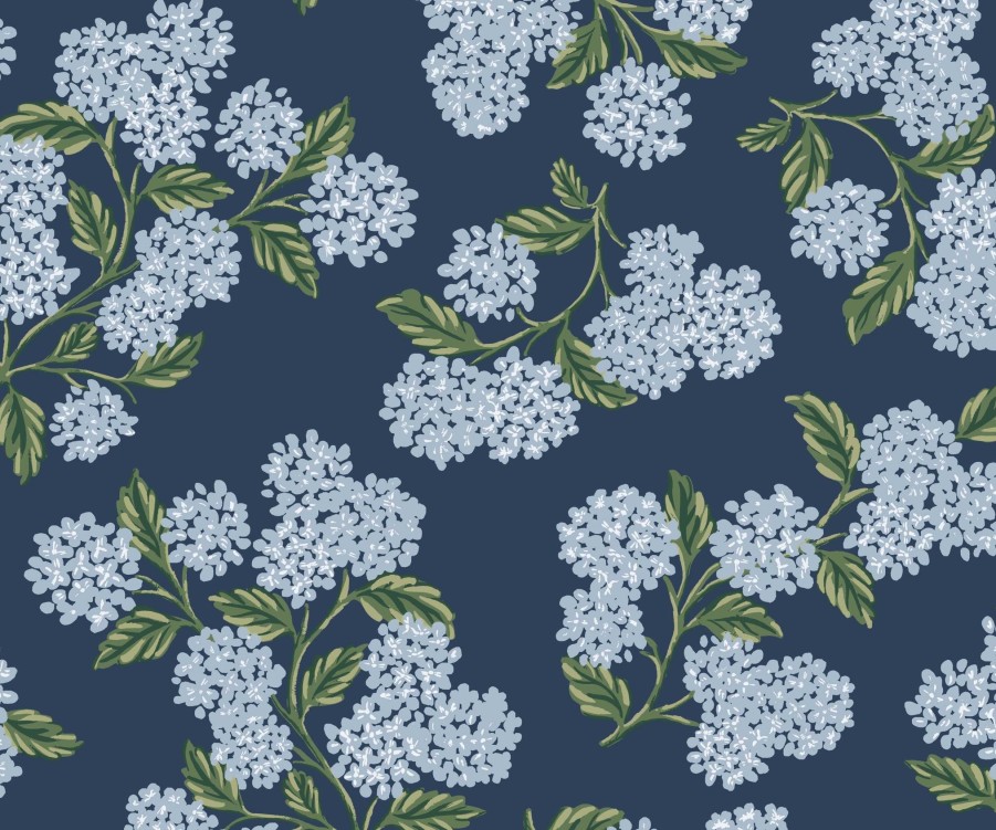 Home RIFLE PAPER Co. Traditional | Hydrangea Wallpaper|Hydrangea Teal Wallpaper Double Roll