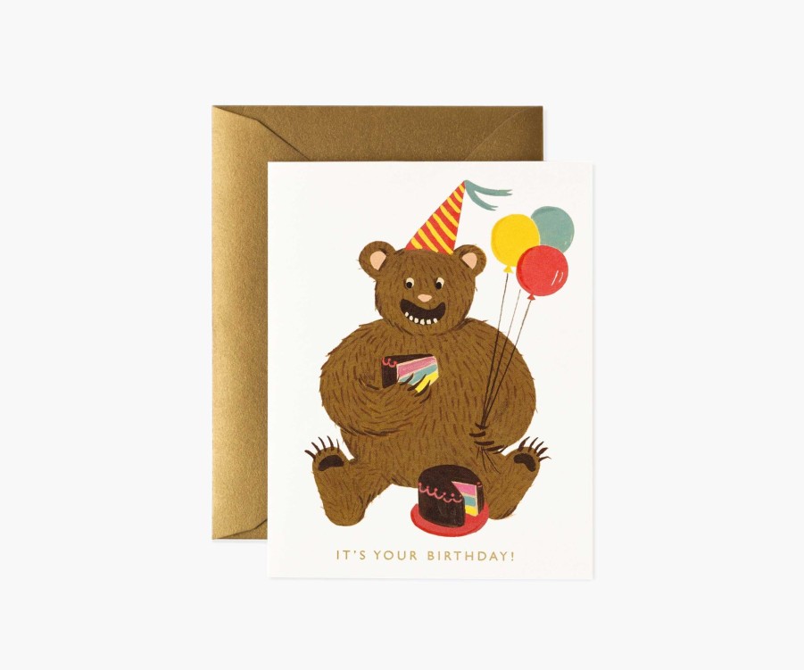 Cards & Occasions RIFLE PAPER Co. Birthday | Birthday Bear Greeting Card|Birthday Bear Greeting Card