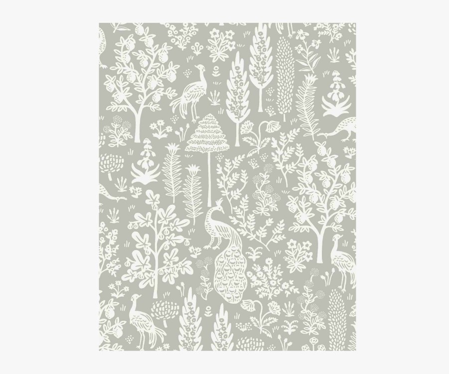 Home RIFLE PAPER Co. Samples | Menagerie Toile Wallpaper Sample|Menagerie Toile Navy & Metallic Silver Wallpaper Sample