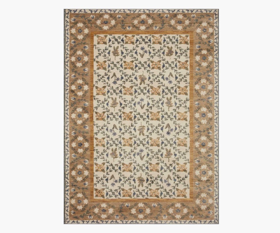 Home RIFLE PAPER Co. Traditional | Fiore Belvedere Gold Power-Loomed Rug|Fiore Belvedere Gold Power-Loomed Rug