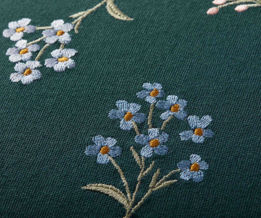 Home RIFLE PAPER Co. Floral | Petite Fleurs Embroidered Pillow|Petite Fleurs Embroidered Pillow-Teal