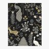 Home RIFLE PAPER Co. Samples | Menagerie Wallpaper Sample|Menagerie Black Wallpaper Sample