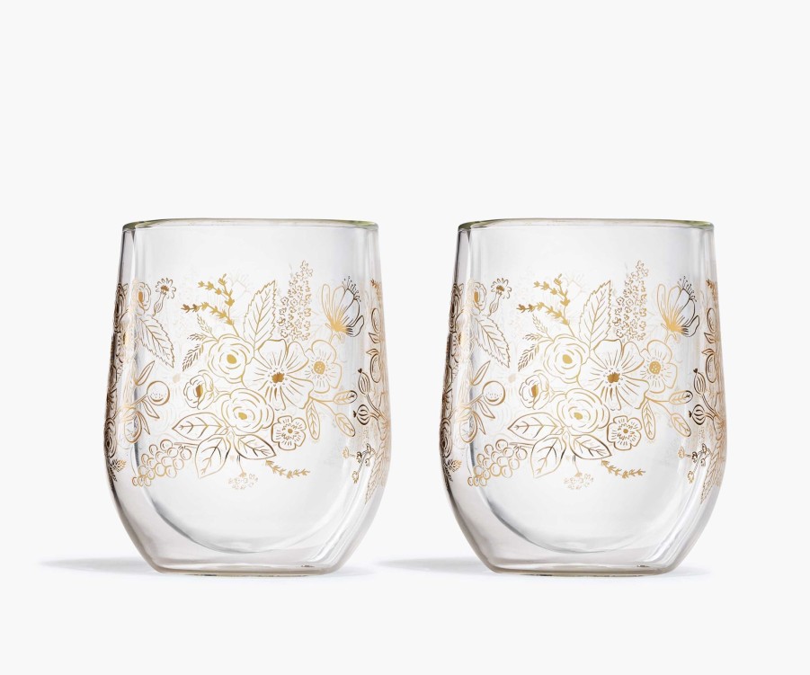 Home RIFLE PAPER Co. Insulated | Stemless Glass Set|Stemless Wine Glass Set