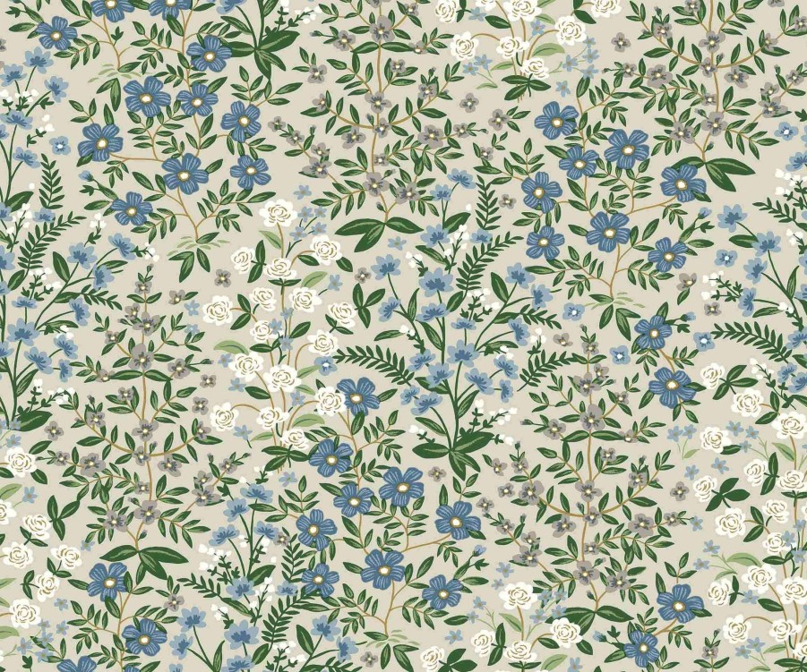 Home RIFLE PAPER Co. Traditional | Wildwood Garden Wallpaper|Wildwood Garden Navy Wallpaper Double Roll