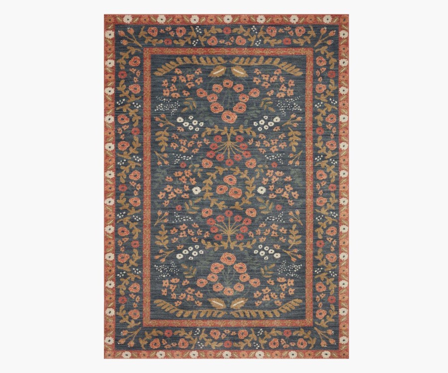 Home RIFLE PAPER Co. Traditional | Fiore Florence Navy & Rust Power-Loomed Rug|Fiore Florence Navy & Rust Power-Loomed Rug