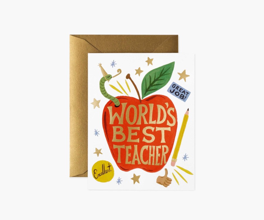 Cards & Occasions RIFLE PAPER Co. Love & Friendship | World'S Best Teacher |World'S Best Teacher