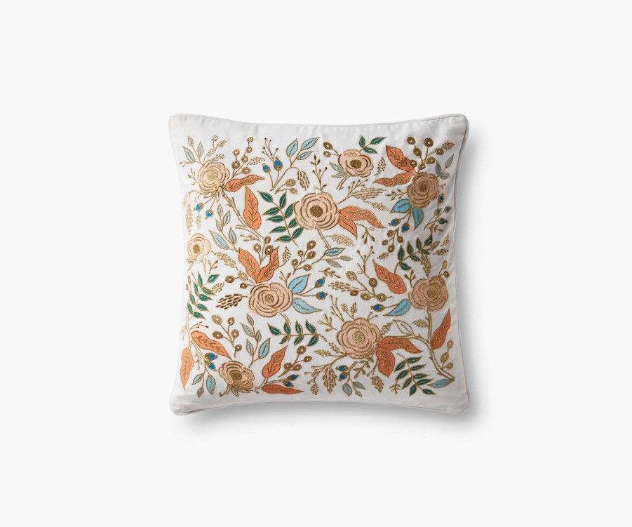 Home RIFLE PAPER Co. Floral | Colette Embroidered Pillow|Colette Embroidered Pillow-Cream