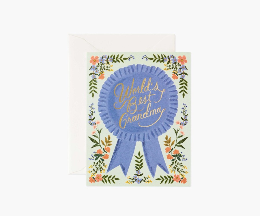 Cards & Occasions RIFLE PAPER Co. Mother'S Day | World'S Best Grandma Greeting Card|World'S Best Grandma Greeting Card