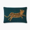 Home RIFLE PAPER Co. Figurative | Leopard Embroidered Pillow|Leopard Embroidered Pillow-Gold