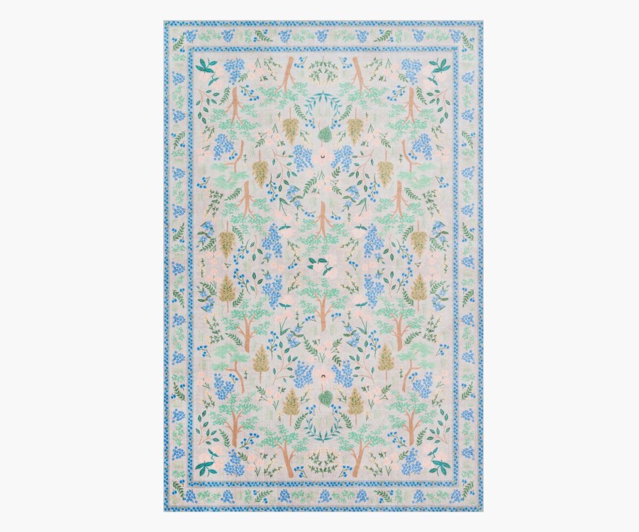 Home RIFLE PAPER Co. Statement | Jardin Wildwood Garden Grey Printed Rug|Jardin Wildwood Garden Grey Printed Rug