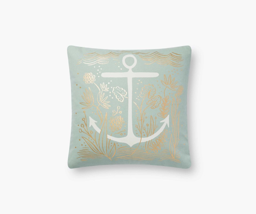 Home RIFLE PAPER Co. Figurative | Anchor Printed Pillow|Anchor Printed Pillow-Mint