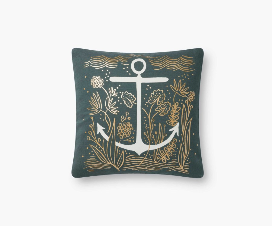 Home RIFLE PAPER Co. Figurative | Anchor Printed Pillow|Anchor Printed Pillow-Mint