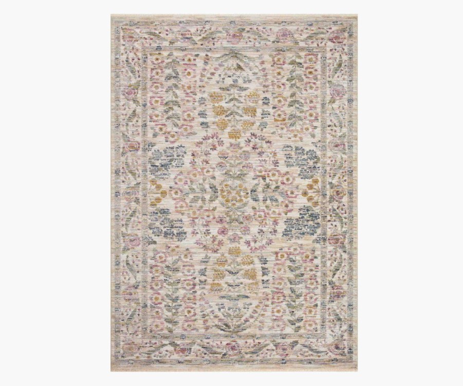 Home RIFLE PAPER Co. Neutral | Provence Fleur Power-Loomed Rug|Provence Fleur Ivory Power-Loomed Rug-2.6X4.0