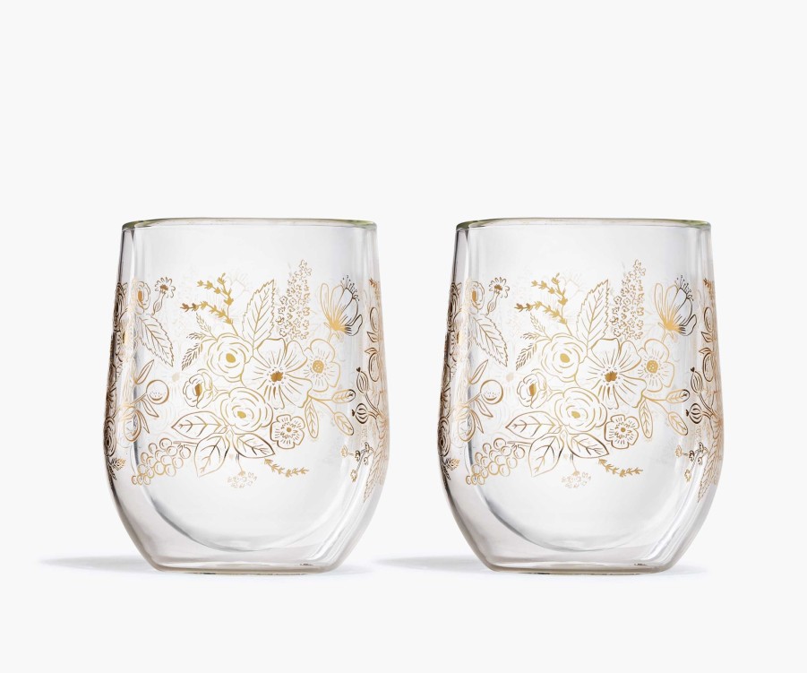 Home RIFLE PAPER Co. Insulated | Stemless Glass Set| Stemless Wine Glass Set