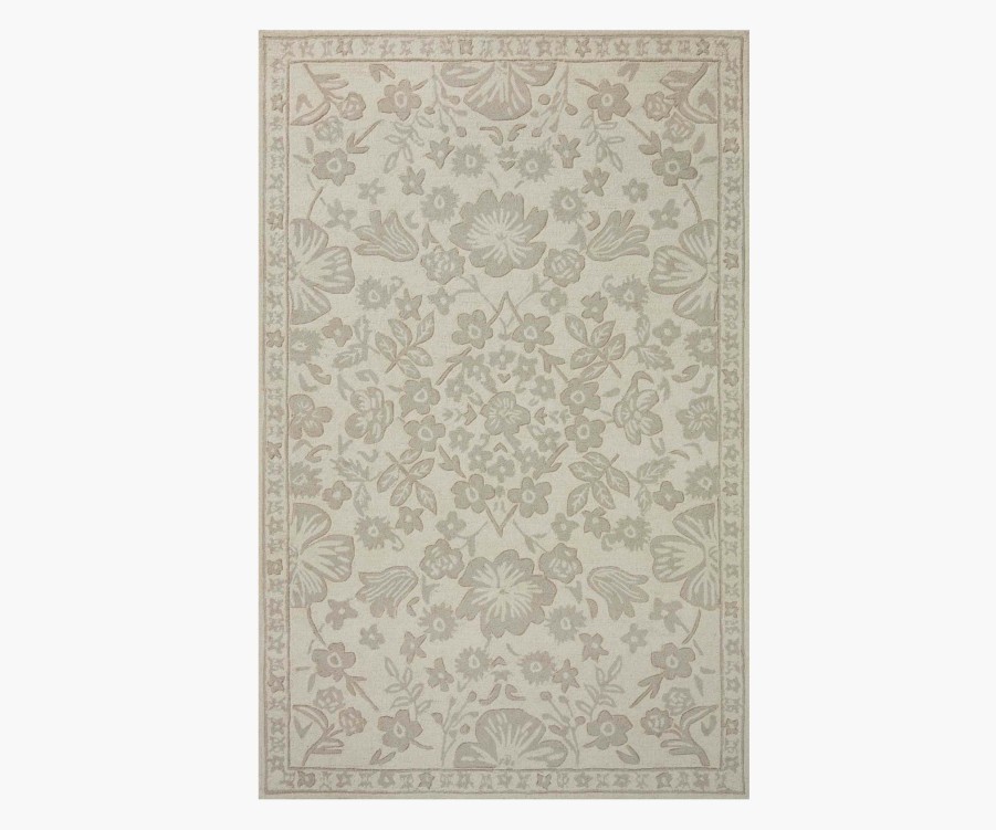 Home RIFLE PAPER Co. Neutral | Arboretum Rose Garden Wool-Hooked Rug|Arboretum Rose Garden Ivory Wool-Hooked Rug 2.3X3.9