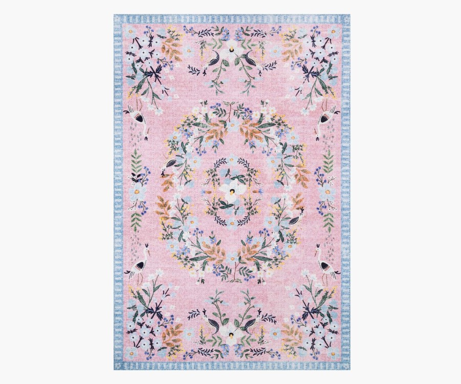 Home RIFLE PAPER Co. Statement | Palais Luxembourg Rose Printed Rug|Palais Luxembourg Rose Printed Rug