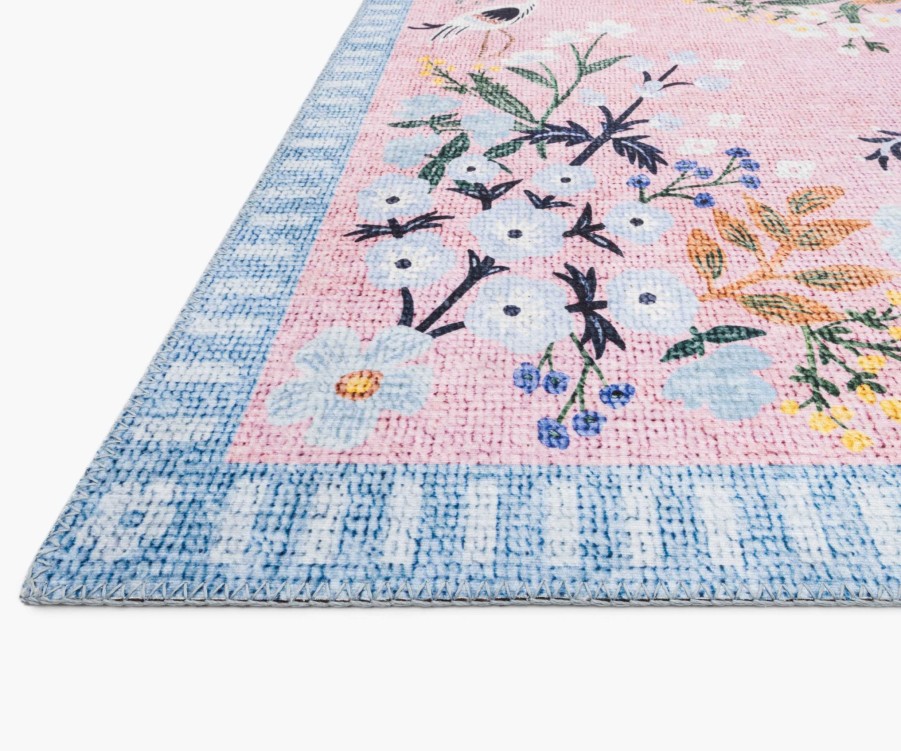 Home RIFLE PAPER Co. Statement | Palais Luxembourg Rose Printed Rug|Palais Luxembourg Rose Printed Rug