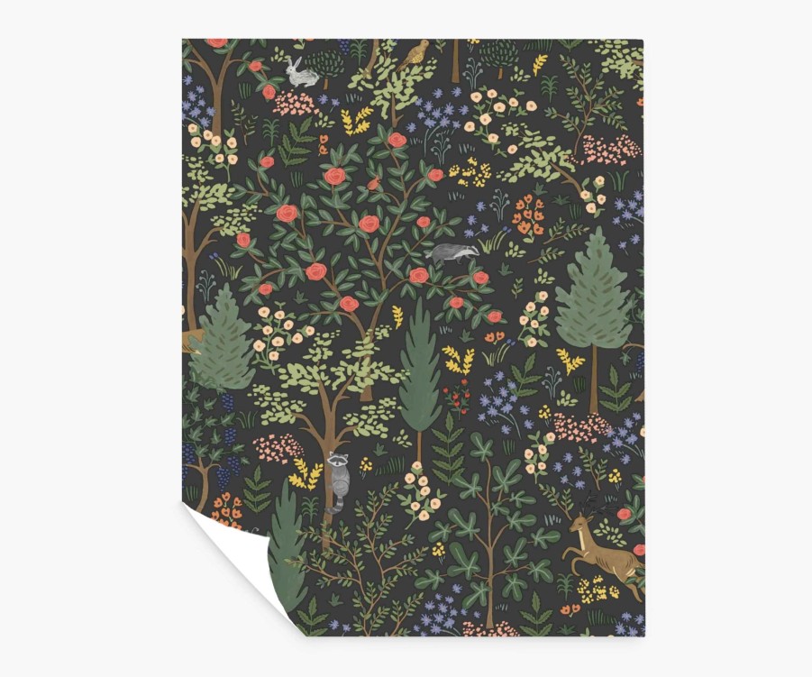 Home RIFLE PAPER Co. Peel & Stick | Woodland Peel & Stick Wallpaper Sample|Woodland Navy Peel & Stick Wallpaper Sample