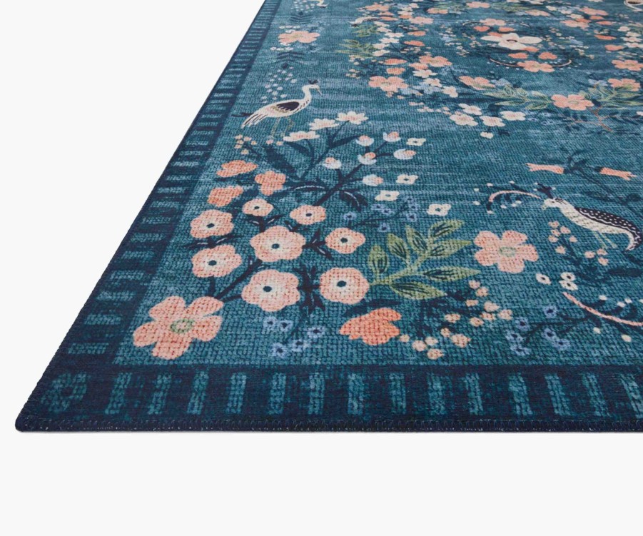 Home RIFLE PAPER Co. Statement | Palais Luxembourg Teal Printed Rug|Palais Luxembourg Teal Printed Rug