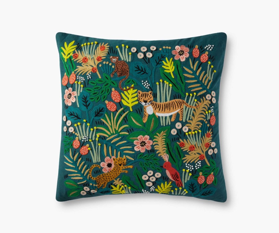 Home RIFLE PAPER Co. Figurative | Jungle Embroidered Pillow|Jungle Embroidered Pillow-Multi