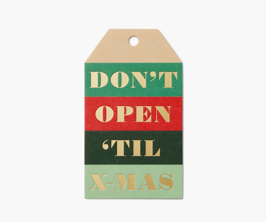 Cards & Occasions RIFLE PAPER Co. Ribbon & Tags | Don'T Open 'Till X-Mas Gift Tags|Don'T Open 'Till X-Mas Gift Tags