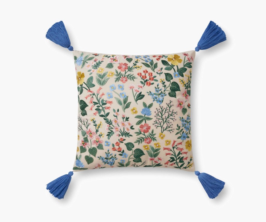 Home RIFLE PAPER Co. Floral | Mayfair Embroidered Pillow|Mayfair Cream Embroidered Pillow