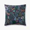 Home RIFLE PAPER Co. Floral | Menagerie Forest Embroidered Pillow|Menagerie Forest Embroidered Pillow-Navy