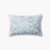 Home RIFLE PAPER Co. Floral | Aviary Embroidered Lumbar Pillow|Aviary Blue Embroidered Lumbar Pillow